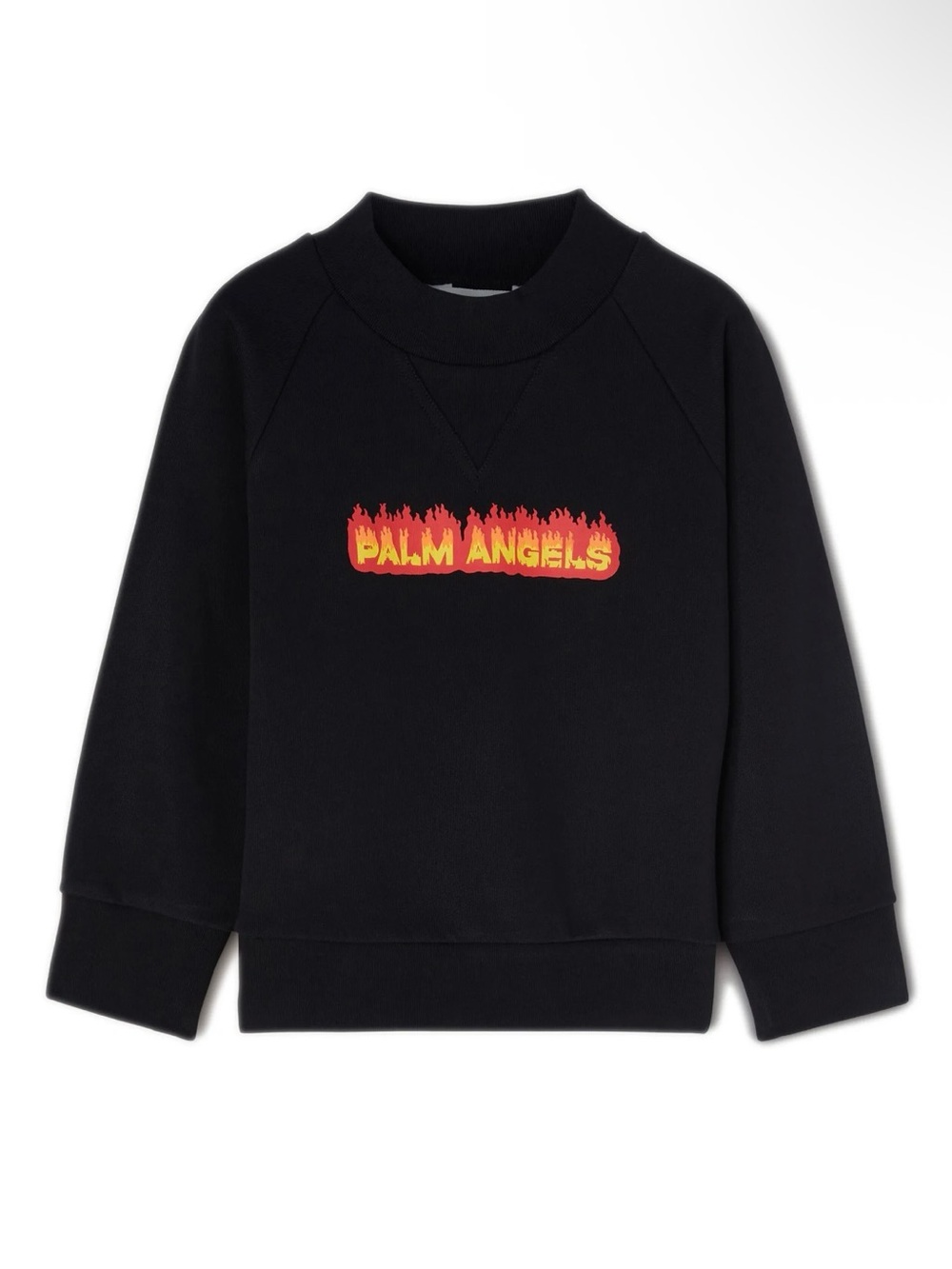 Palm Angels Kids Black Sweatshirt with Red and Yellow Flame Logo (NWT)